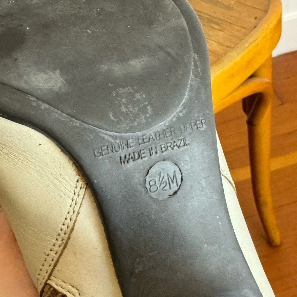 Cream Leather Ankle Boots Made in Brazil - Picture 7 of 7